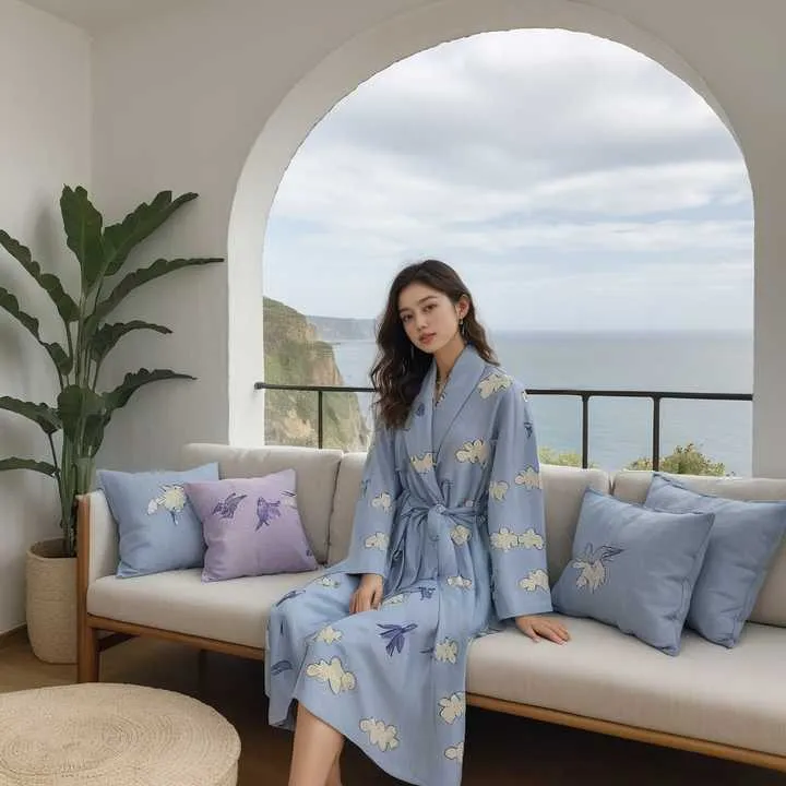 تنورة ثوب النوم النسائية القطنية ,Women's Cotton Nightgown Skirt