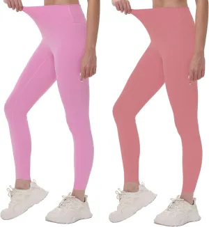 2 Pack High Waisted Leggings for Women-Soft Athletic Tummy Control Pants for Running Yoga Workout