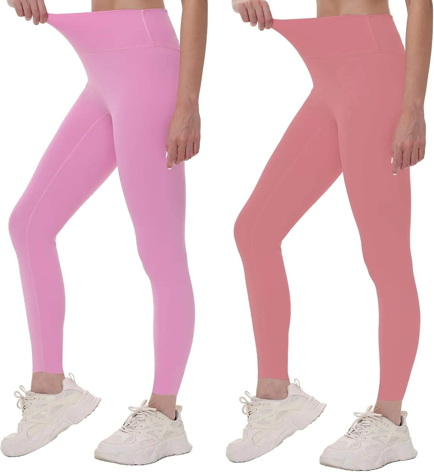 2 Pack High Waisted Leggings for Women-Soft Athletic Tummy Control Pants for Running Yoga Workout