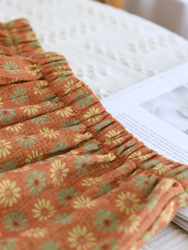 2Pcs Vintage Printed Cotton Pajamas