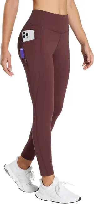 baleaf 25''/30'' Women's Fleece Lined Leggings Water Resistant High Waist Winter Running Hiking Pants Zipper Pockets