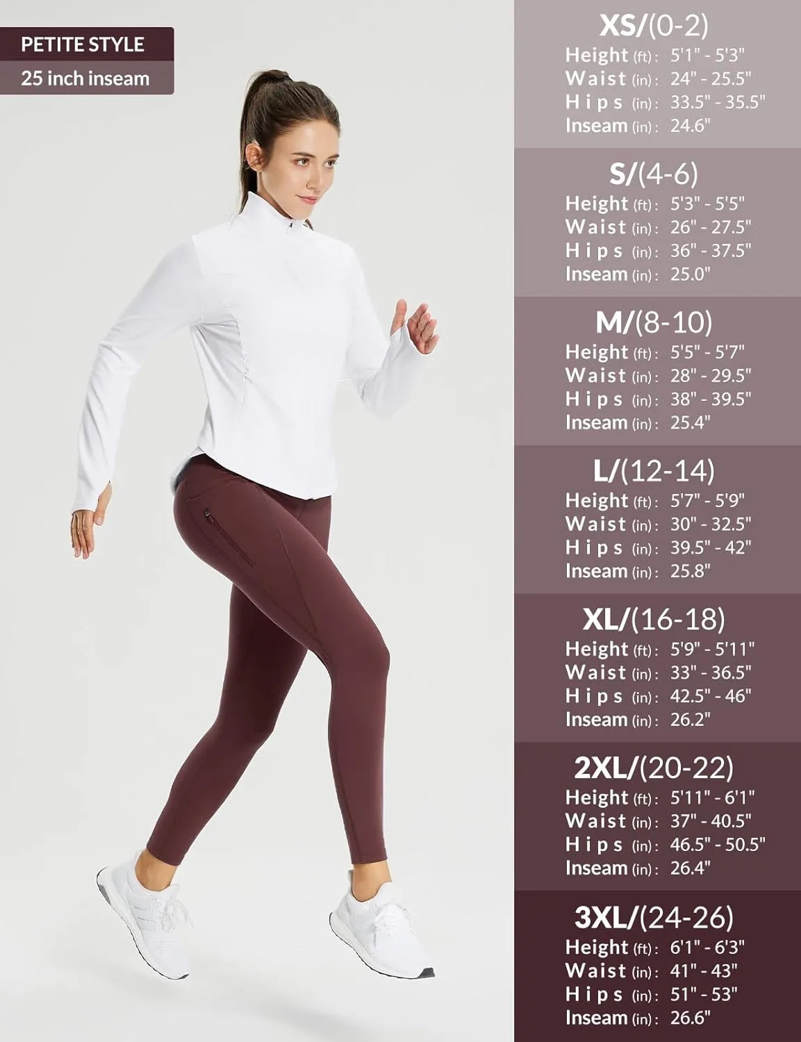 baleaf 25''/30'' Women's Fleece Lined Leggings Water Resistant High Waist Winter Running Hiking Pants Zipper Pockets