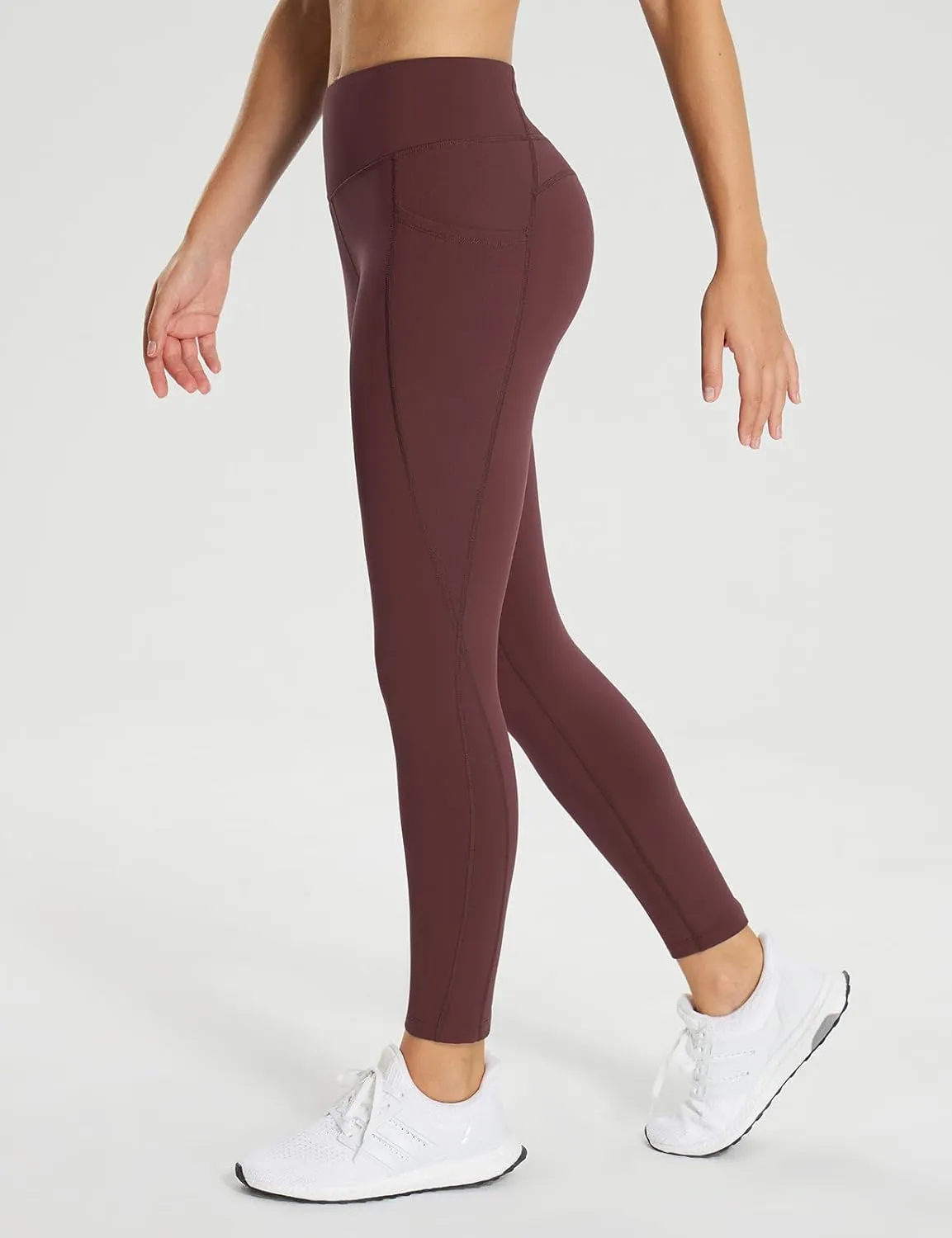 baleaf 25''/30'' Women's Fleece Lined Leggings Water Resistant High Waist Winter Running Hiking Pants Zipper Pockets