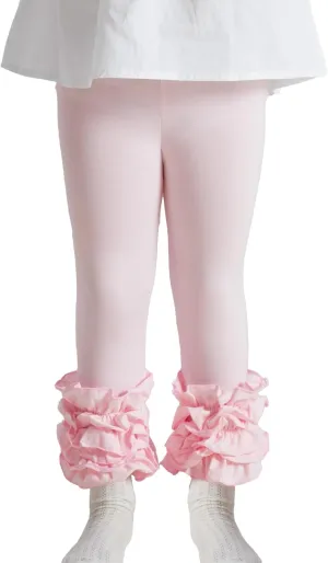 DIPUG Toddler Leggings Cute Baby Pants Girls Legging Colorfu with Ruffle Trim for Little Child Kids