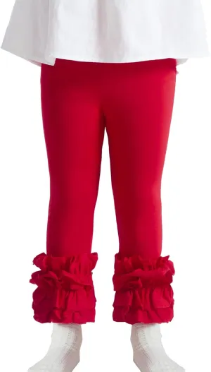 DIPUG Toddler Leggings Cute Baby Pants Girls Legging Colorfu with Ruffle Trim for Little Child Kids