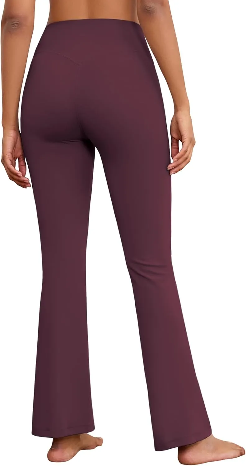 Flare Wide Leg Yoga Pants Bootcut Bell Bottom Crossover Tummy Control Leggings Workout High Waist Tights for Women