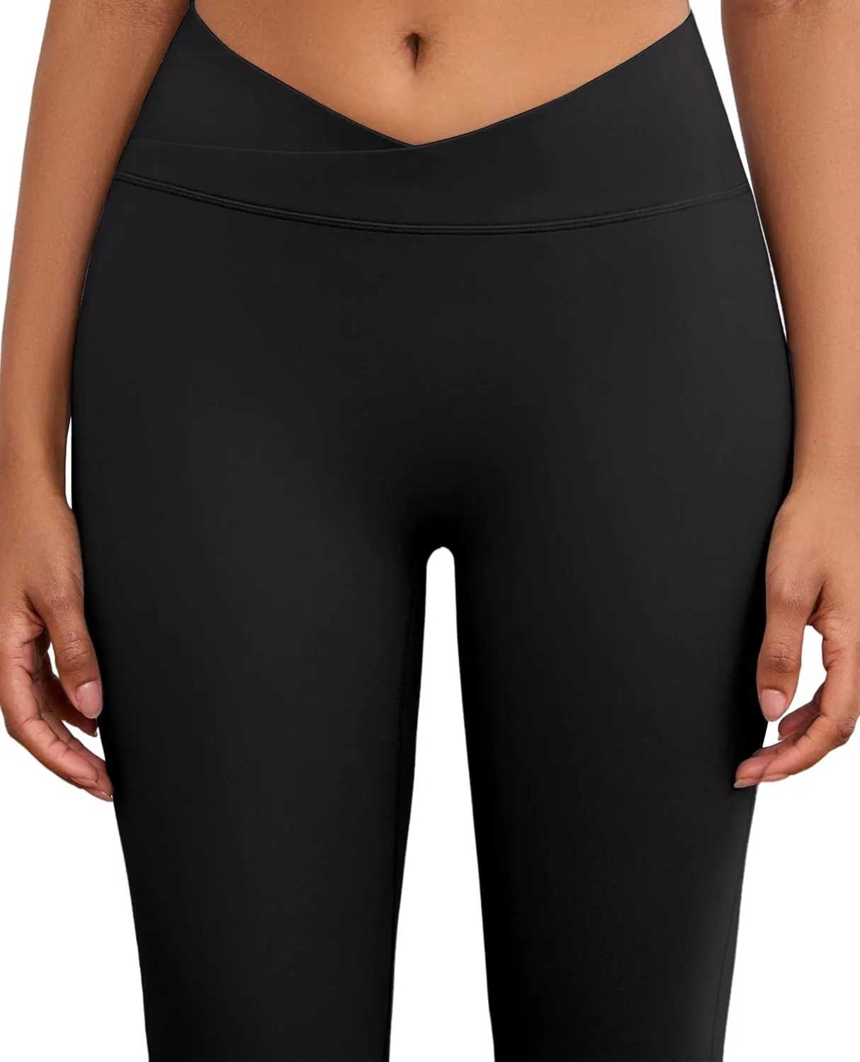 Flare Wide Leg Yoga Pants Bootcut Bell Bottom Crossover Tummy Control Leggings Workout High Waist Tights for Women