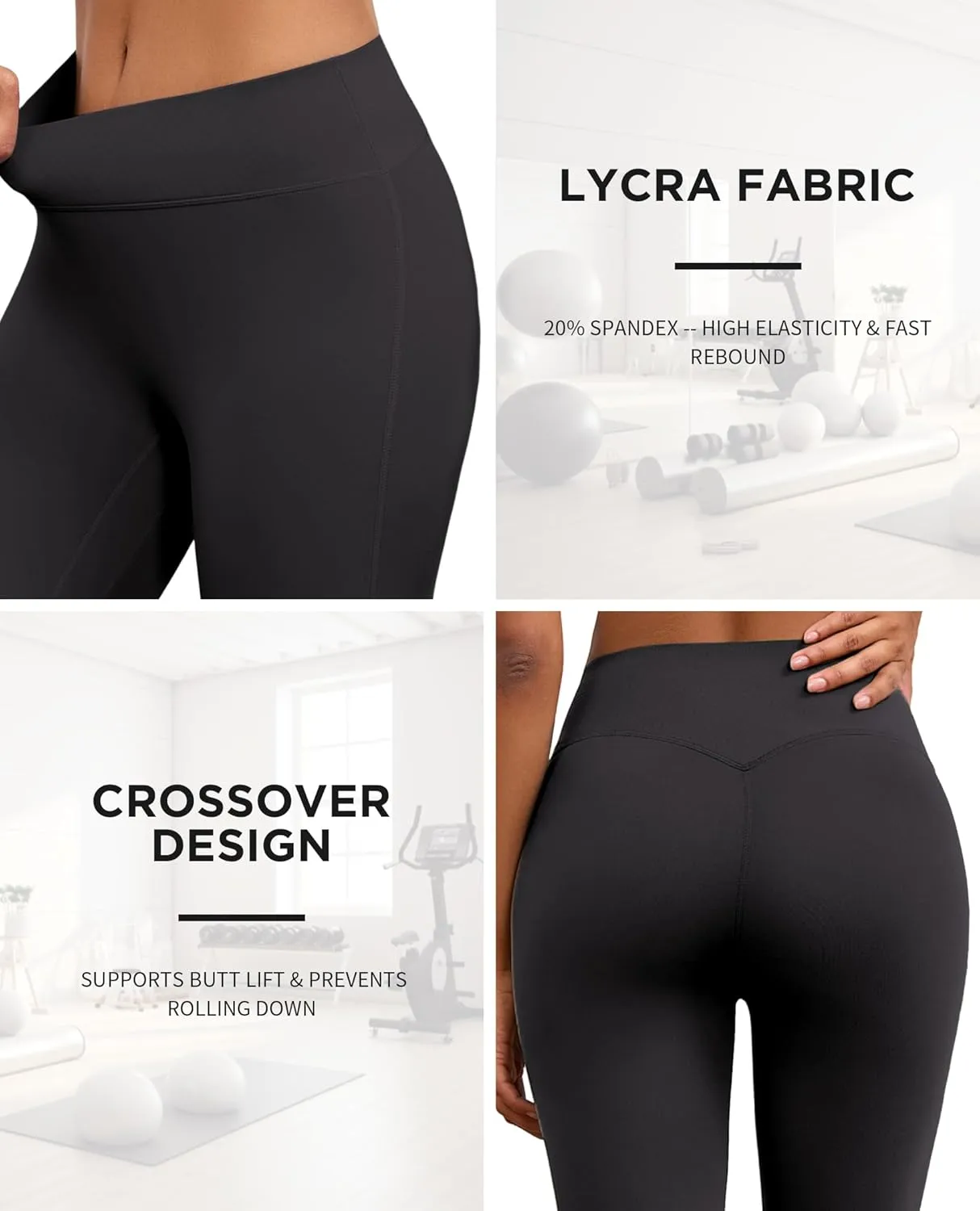 Flare Wide Leg Yoga Pants Bootcut Bell Bottom Crossover Tummy Control Leggings Workout High Waist Tights for Women