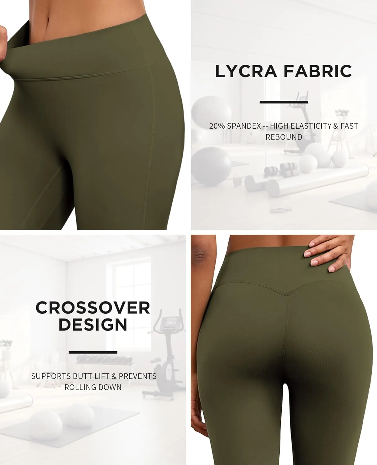 Flare Wide Leg Yoga Pants Bootcut Bell Bottom Crossover Tummy Control Leggings Workout High Waist Tights for Women