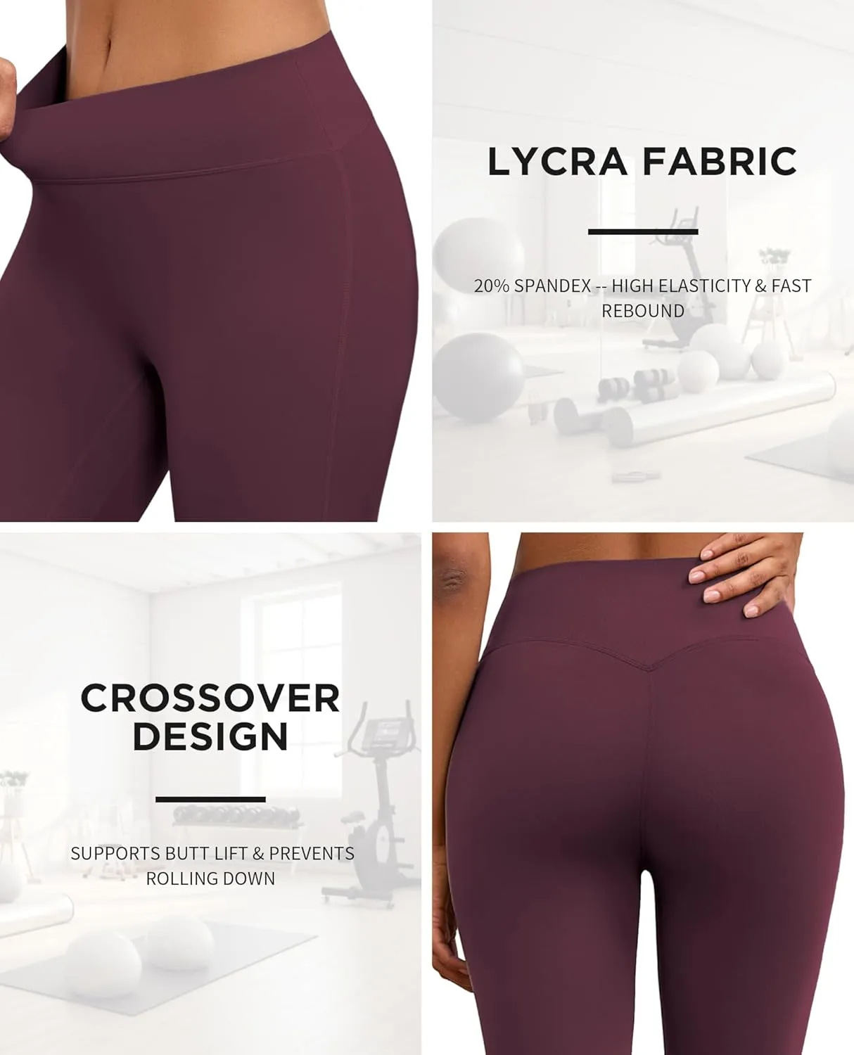 Flare Wide Leg Yoga Pants Bootcut Bell Bottom Crossover Tummy Control Leggings Workout High Waist Tights for Women
