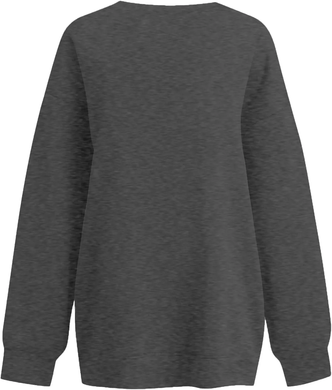 Fleece V Neck Sweatshirt Women Plain Drop Shoulder Oversized Sweatshirts Casual Baggy Comfy Soft Cotton Pullover Tops