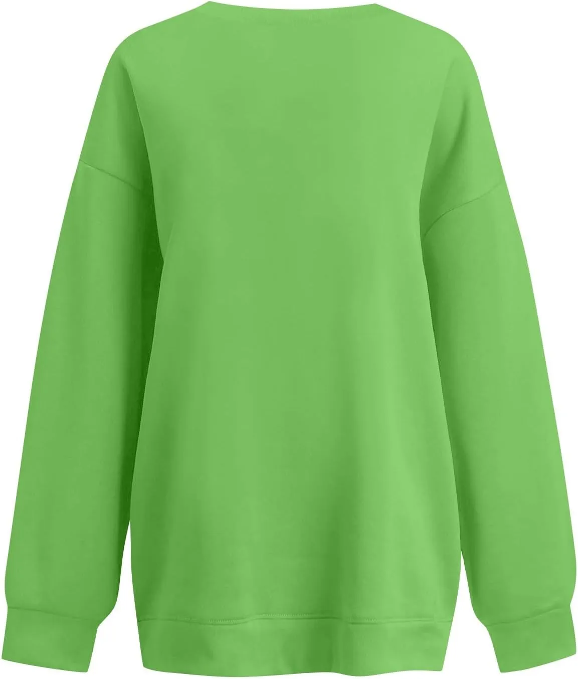 Fleece V Neck Sweatshirt Women Plain Drop Shoulder Oversized Sweatshirts Casual Baggy Comfy Soft Cotton Pullover Tops