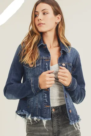 Frayed Hem Denim Jacket
