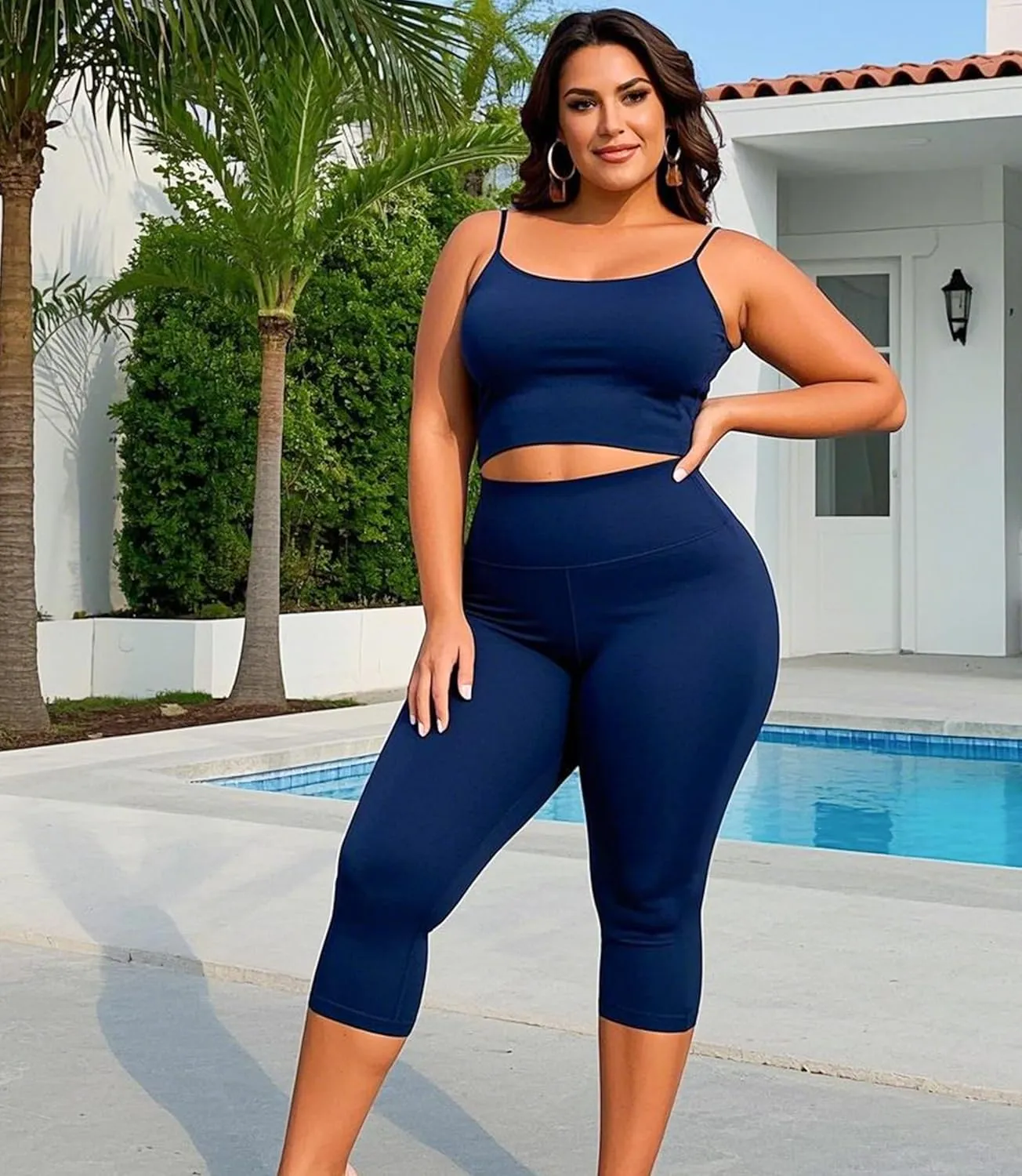 FULLSOFT 3 Pack Capri Leggings for Women - High Waisted Tummy Control Black Workout Yoga Pants