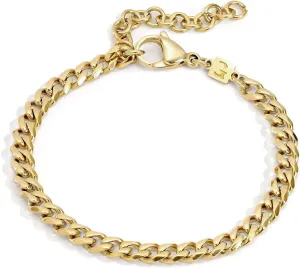 Galis Mens Bracelet - Cuban Link or Box Chain Layered Chain For Men - Premium Stainless Steel, Gift for him, Gold, Silver, Black Bracelet For Men 7-8" Size, 3-5mm Thick