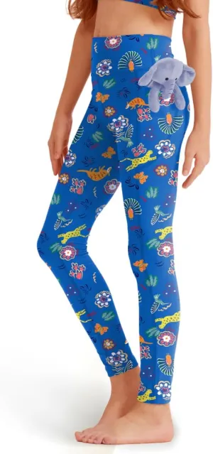 Girls' Black Athletic Leggings with Pockets, White Ankle Length Yoga Pants for Kids