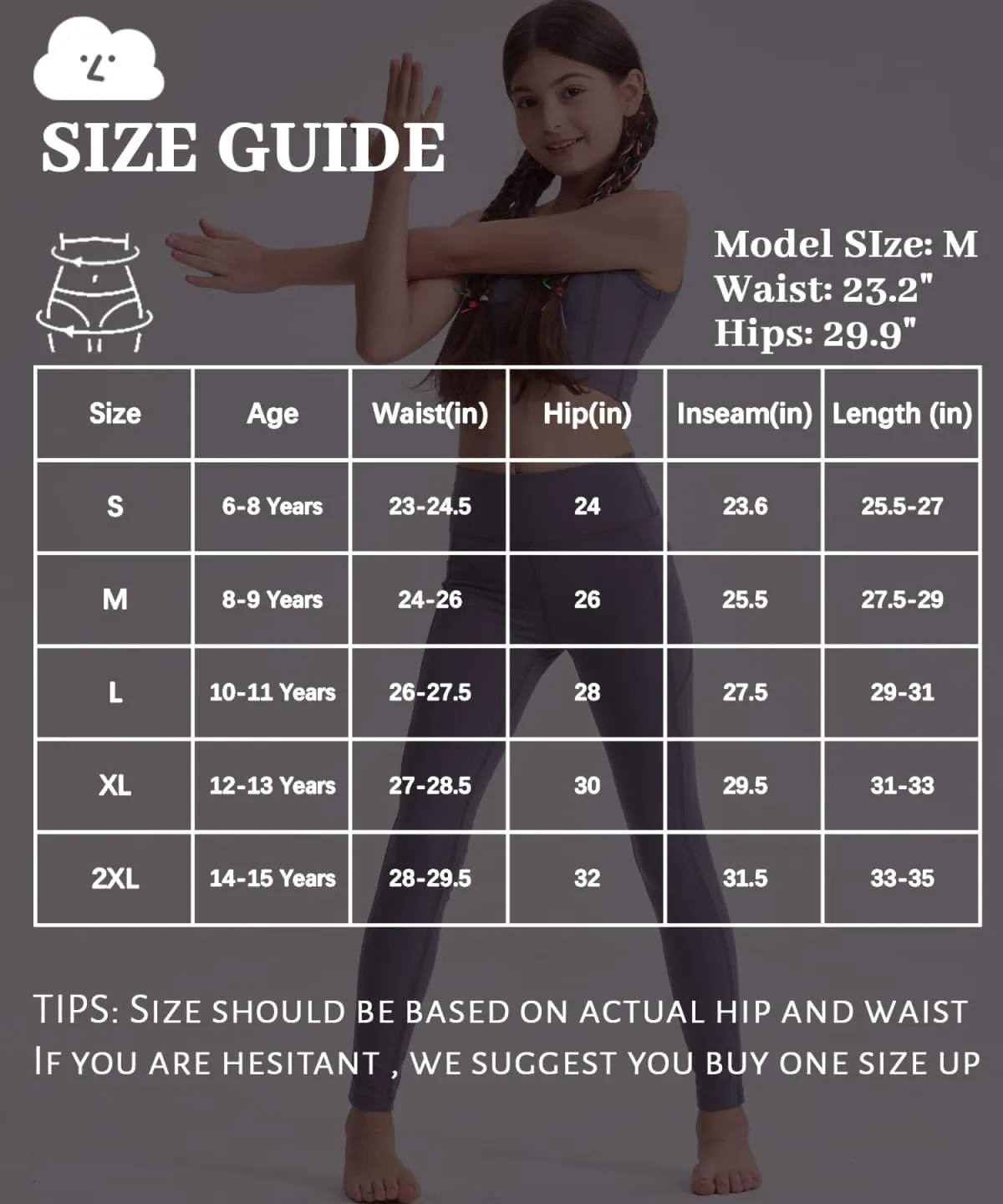 Girls' Black Athletic Leggings with Pockets, White Ankle Length Yoga Pants for Kids