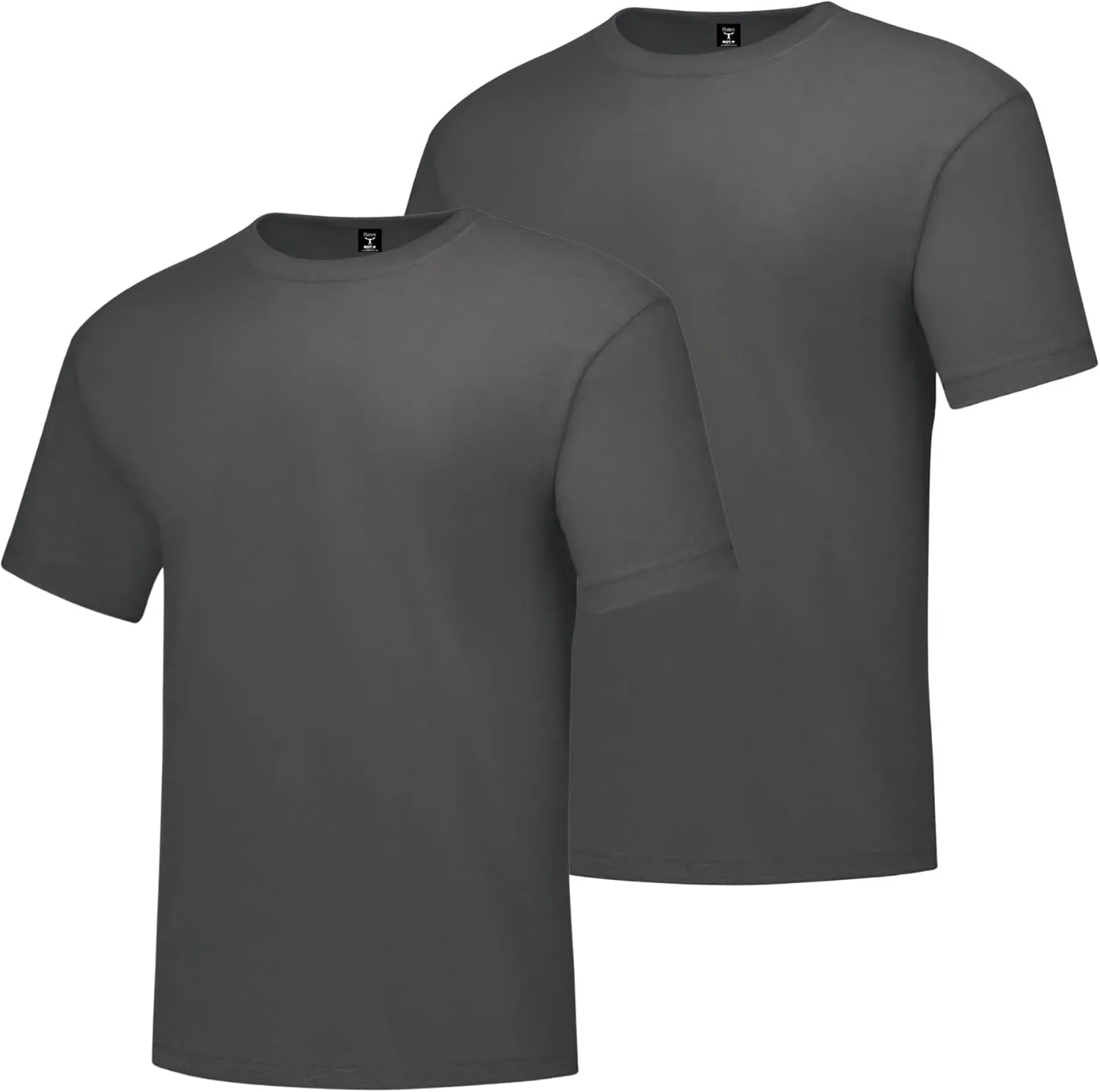 Hanes Men's Short Sleeve Beefy-t (Pack of 2), Charcoal Heather, 3XL