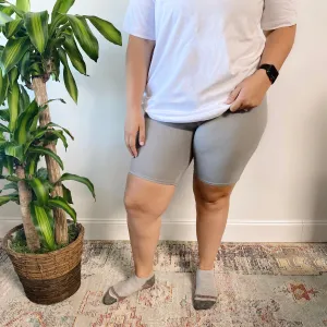 Light Gray • Plus Biker Shorts