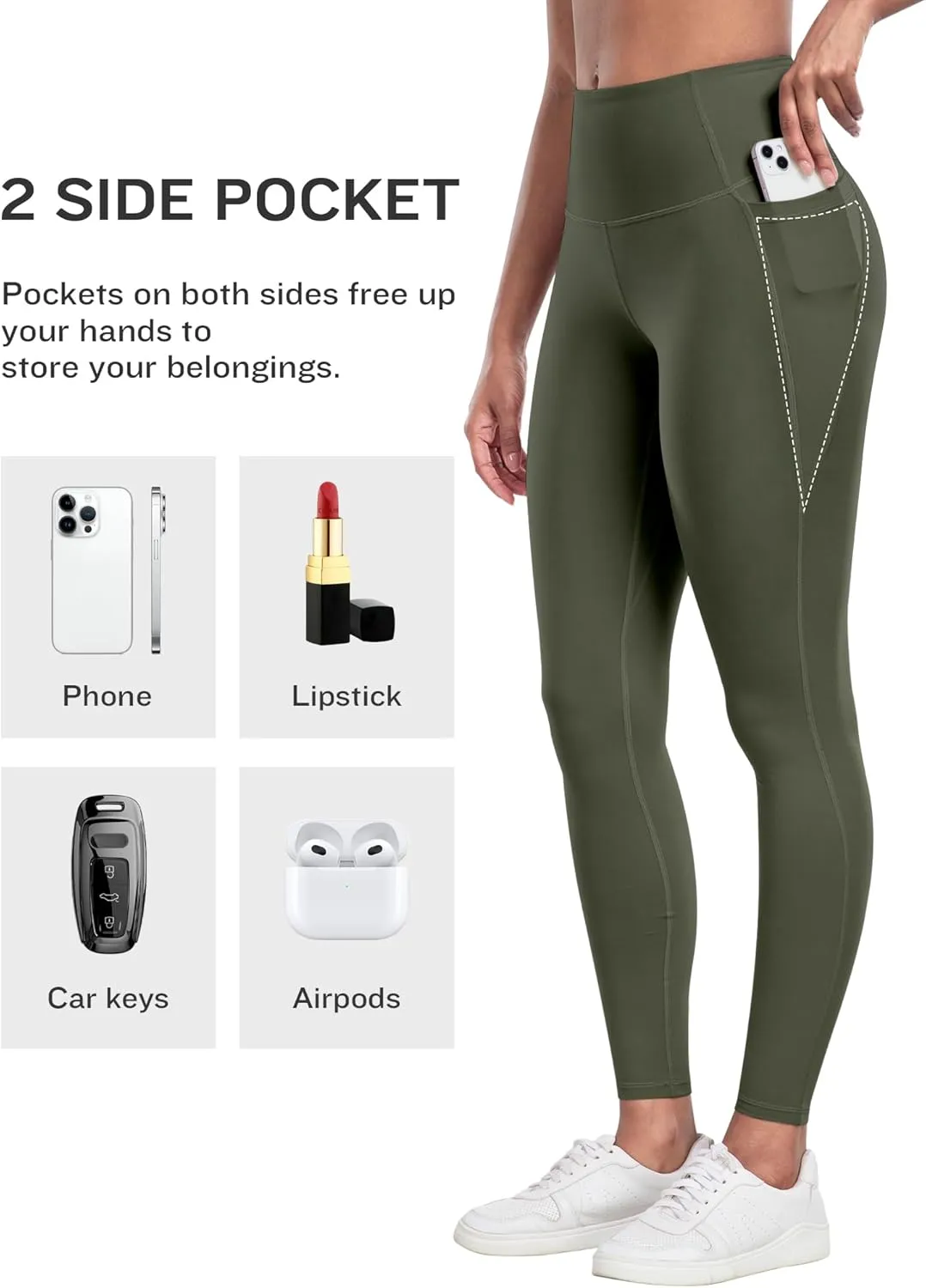 LZYVOO Leggings with Pockets for Women, 6 Packs Soft High Waisted Tummy Control Workout Yoga Pants