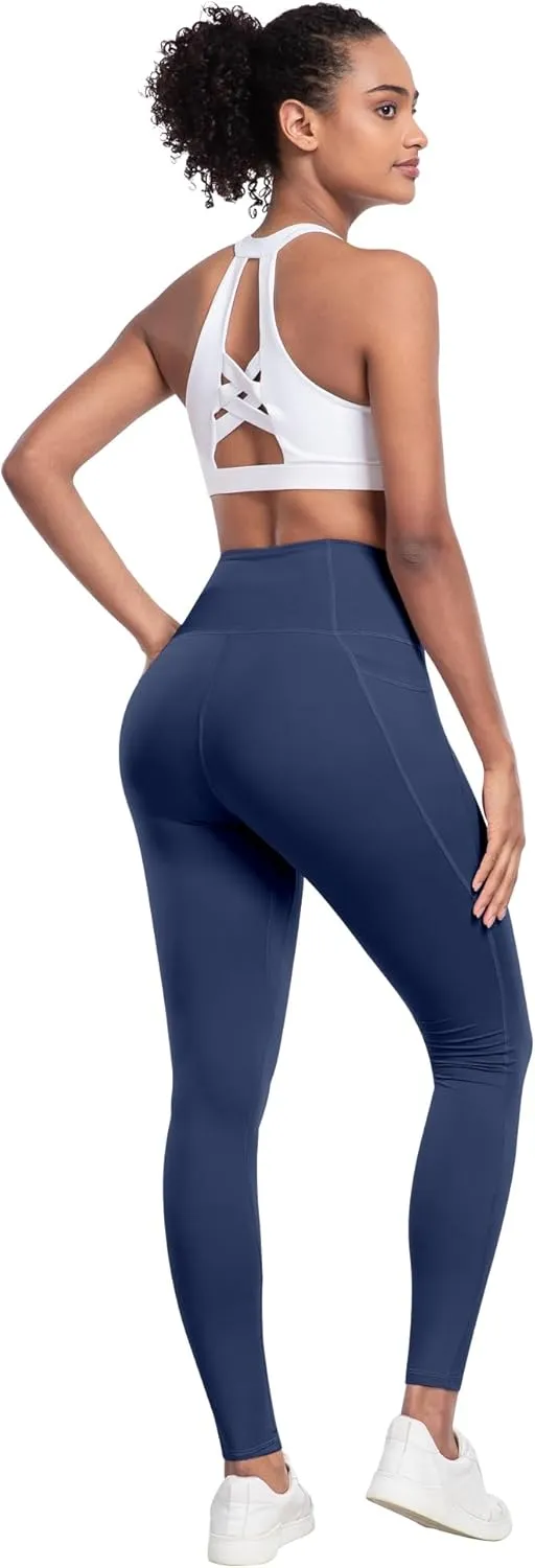 LZYVOO Leggings with Pockets for Women, 6 Packs Soft High Waisted Tummy Control Workout Yoga Pants