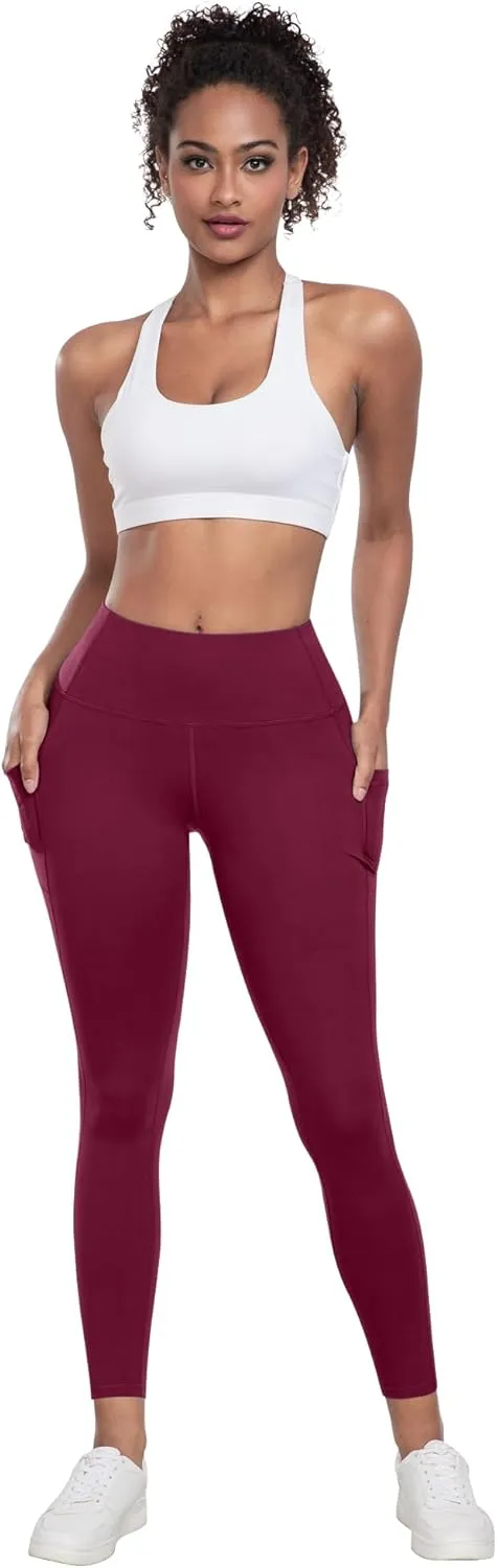LZYVOO Leggings with Pockets for Women, 6 Packs Soft High Waisted Tummy Control Workout Yoga Pants