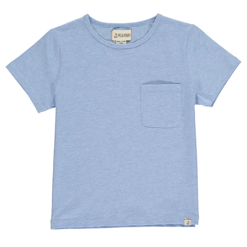 Me & Henry - Marbled Pocket Tee in Sky
