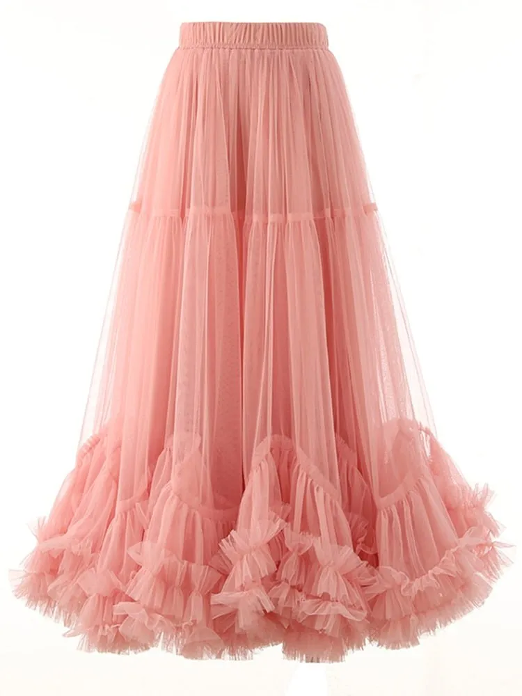 Mesh Ruffle Skirt -Final Sale