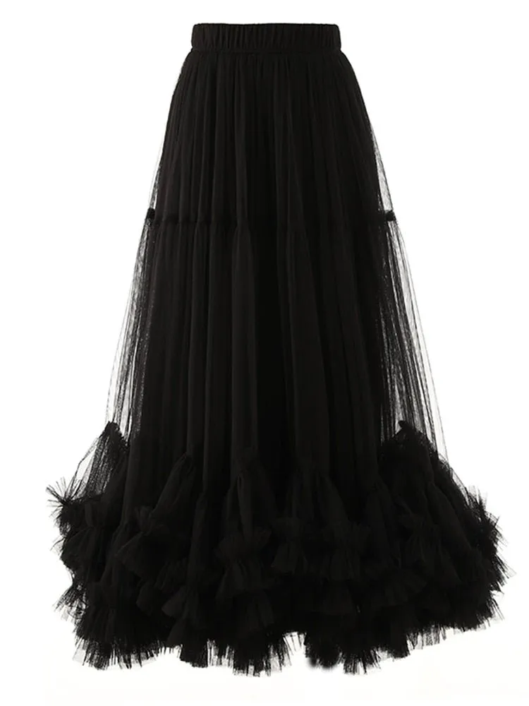 Mesh Ruffle Skirt -Final Sale