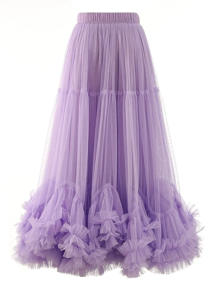 Mesh Ruffle Skirt -Final Sale