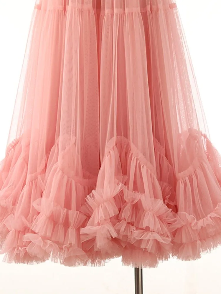 Mesh Ruffle Skirt -Final Sale