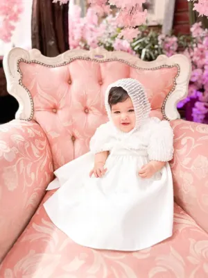 Mimi Miya Anja Girl's Christening Pearl and Mikado Dress