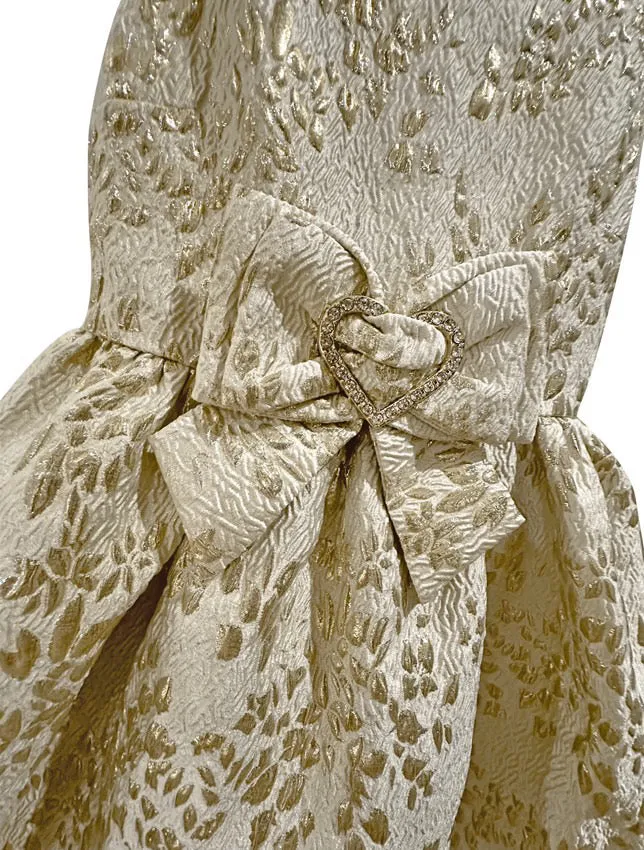Mimi Miya Milana Gold Brocade Dress