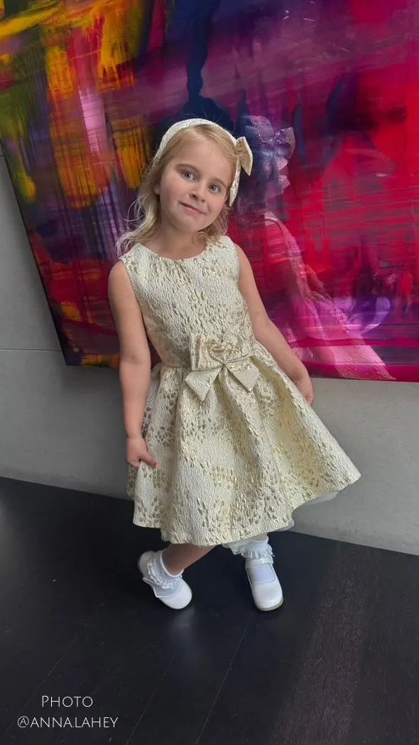 Mimi Miya Milana Gold Brocade Dress