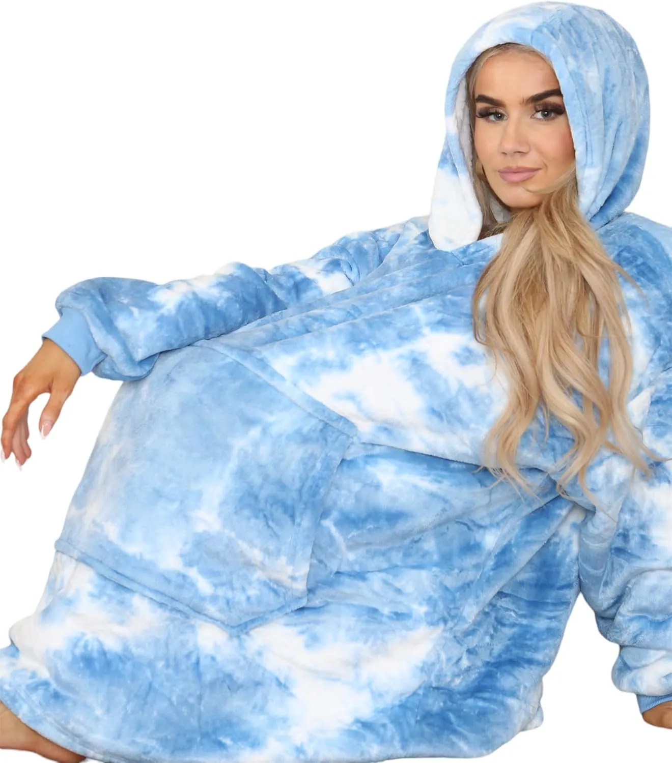 MS9 Women's Oversized Wearable Blanket Fleece Hoodie Sherpa Soft and Warm Lining
