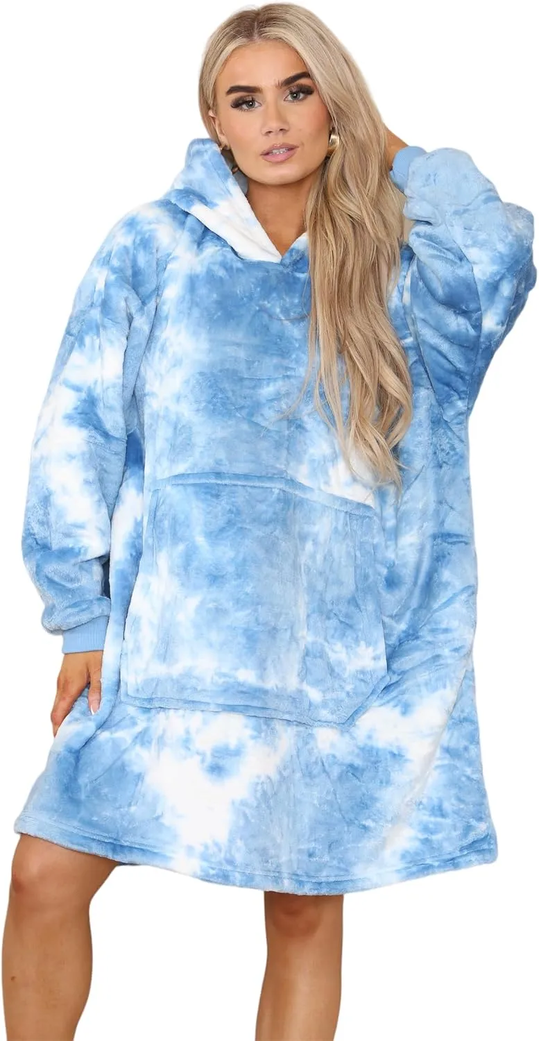 MS9 Women's Oversized Wearable Blanket Fleece Hoodie Sherpa Soft and Warm Lining