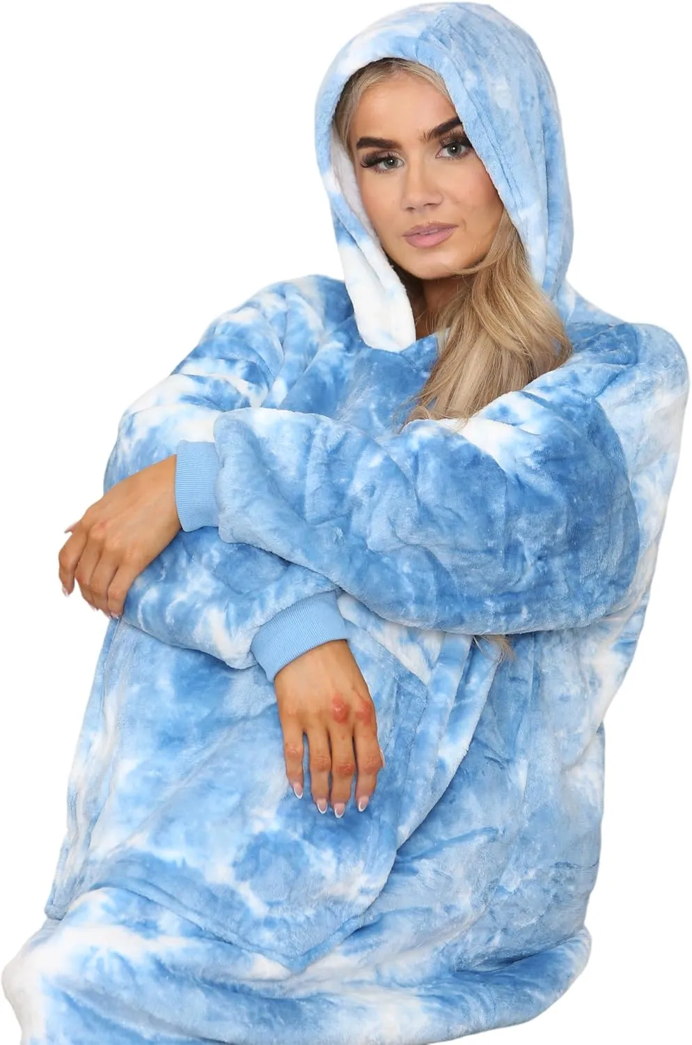 MS9 Women's Oversized Wearable Blanket Fleece Hoodie Sherpa Soft and Warm Lining