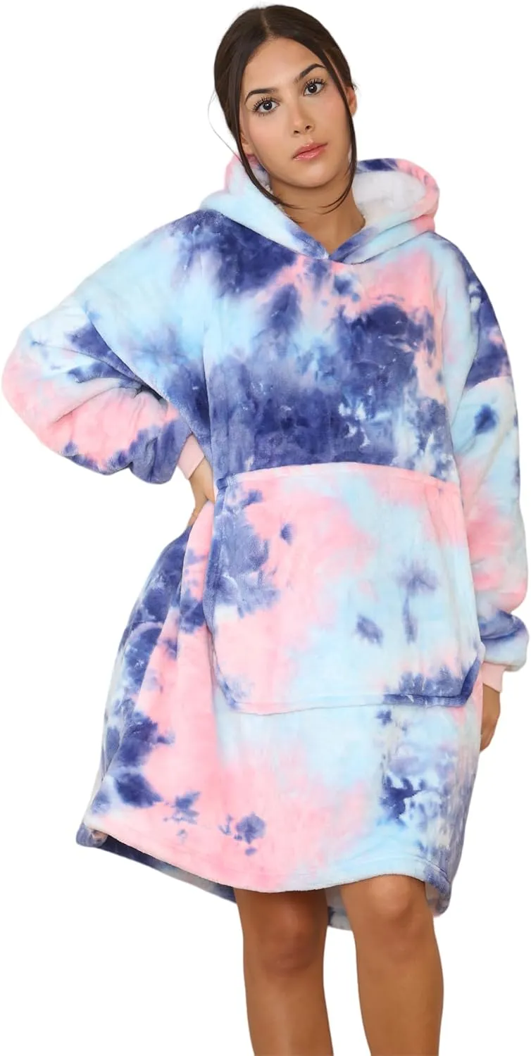 MS9 Women's Oversized Wearable Blanket Fleece Hoodie Sherpa Soft and Warm Lining