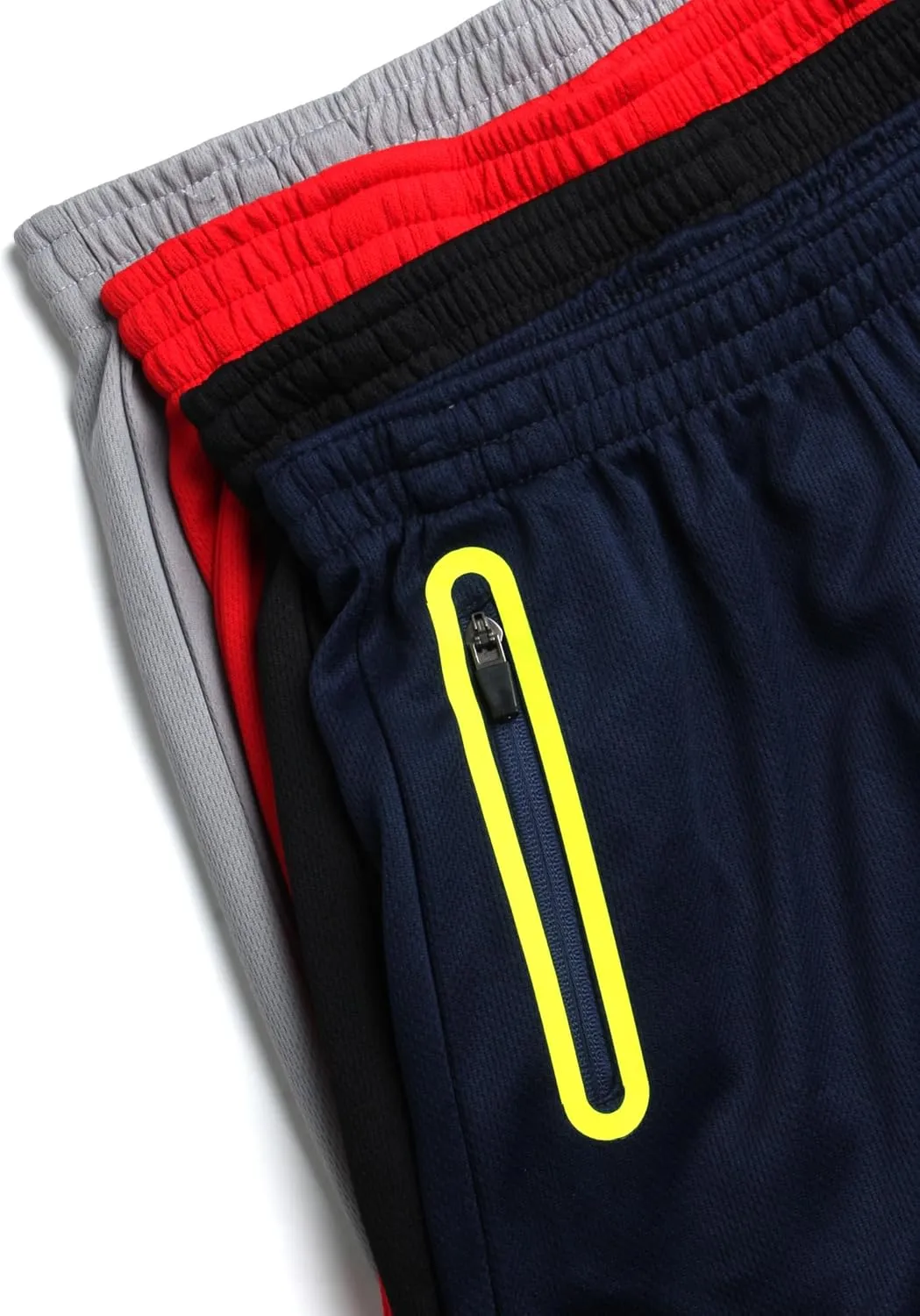Pro Athlete Boys Basketball Shorts - 4 Pack Mesh Athletic Shorts for Boys - Gym Shorts for Basketball, Running and Daily Play