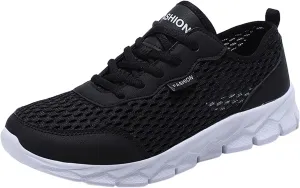 Sneakers for Women Casual Mesh Breathable Lace Up Walking Non Slip Work Shoes Women Athletic Women's Casual Shoes Casual Sneakers Black Tennis Shoe Trainers Shoe