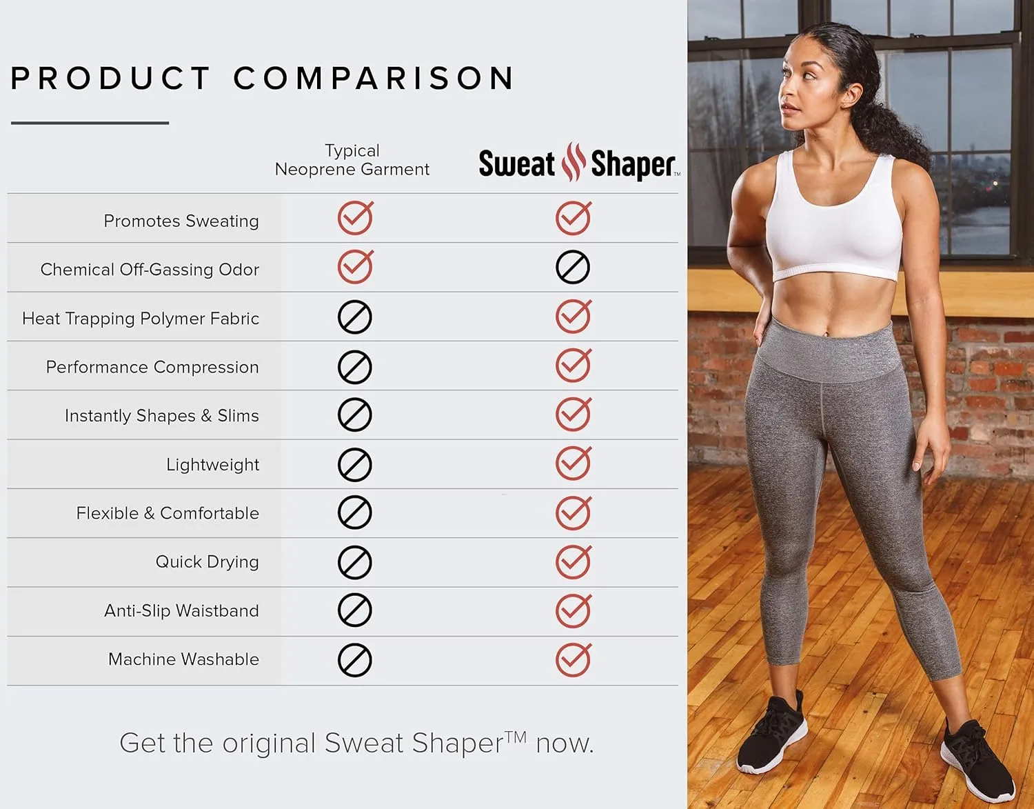 Sweat Shaper Women's Sauna Leggings Compression High Waist Yoga Pants Thermo Sweat Capris