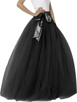 Tulle Tutu Skirt for Women Womens Long Tutu Skirts Pleated Princess Midi Skirts Adult Tutu Dancing Party Evening