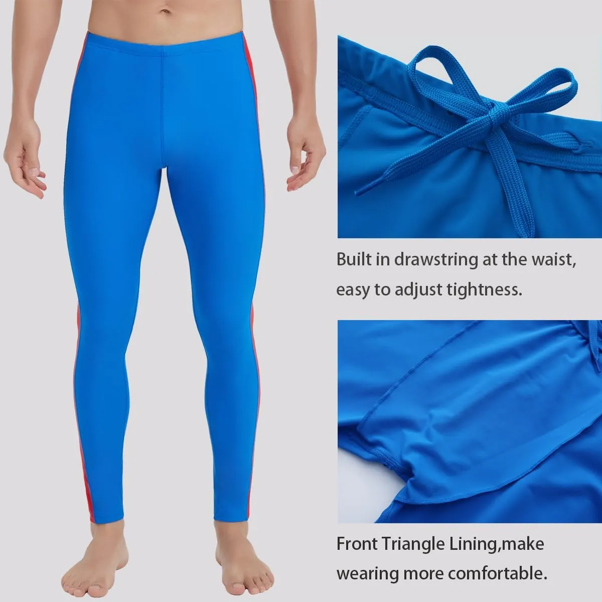 Ubestyle UPF 50  Men's Active Surfing Water Leggings Swim Pants Swim Tights Beach Pants Sun Protective
