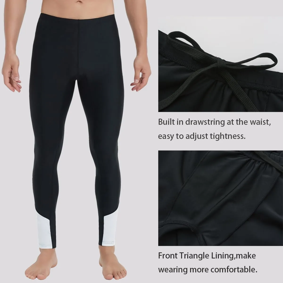 Ubestyle UPF 50  Men's Active Surfing Water Leggings Swim Pants Swim Tights Beach Pants Sun Protective