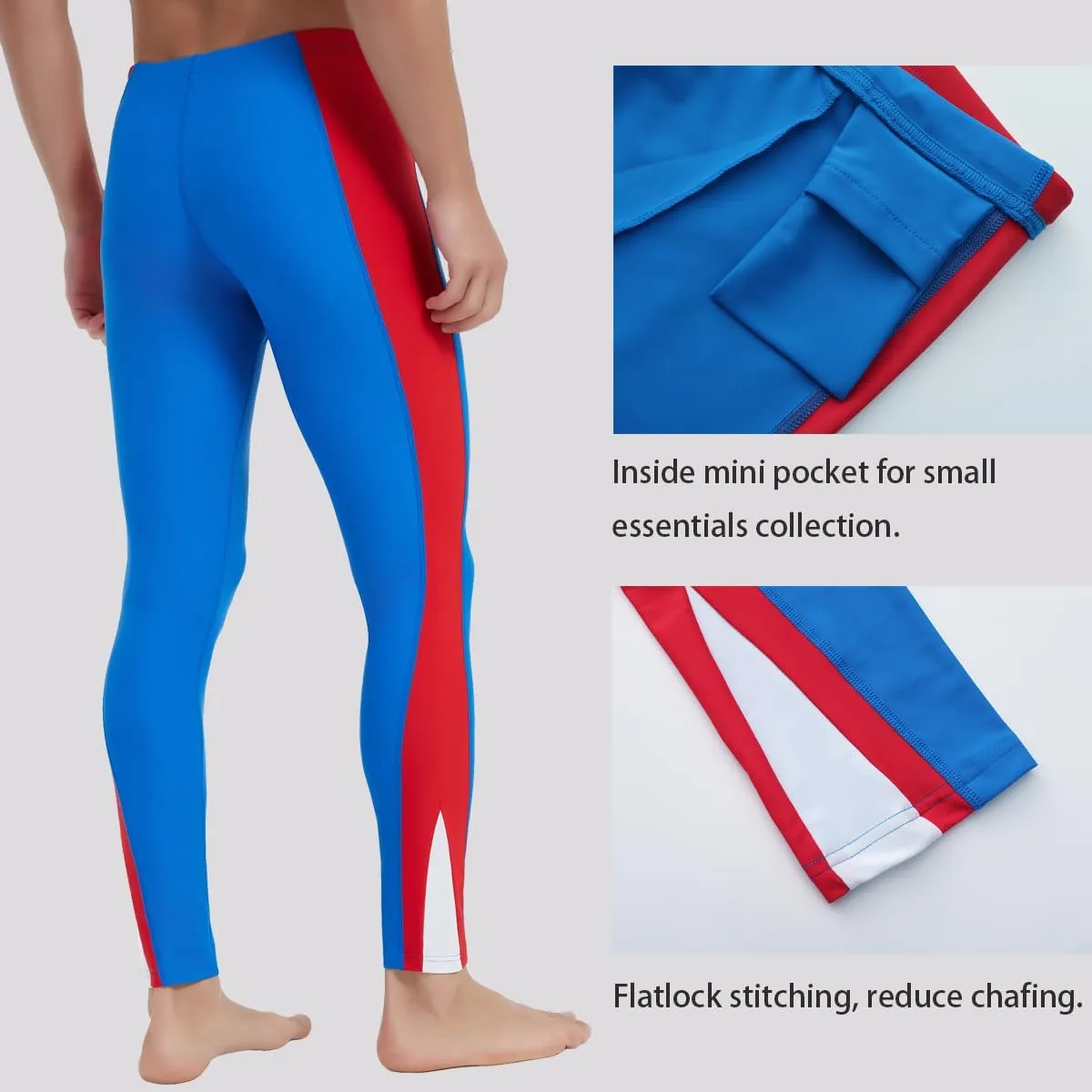 Ubestyle UPF 50  Men's Active Surfing Water Leggings Swim Pants Swim Tights Beach Pants Sun Protective