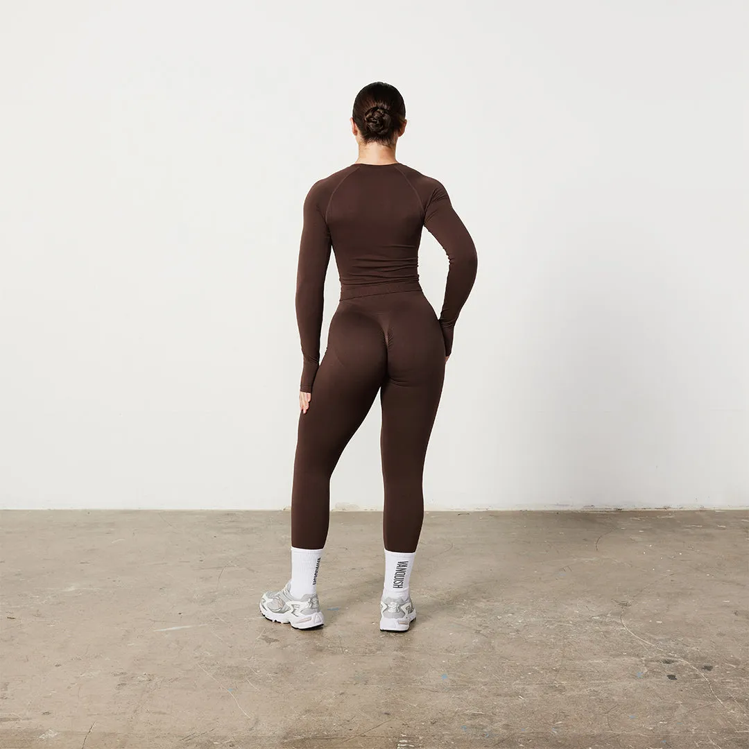 Vanquish Elevate Seamless Petite Coffee Brown Leggings