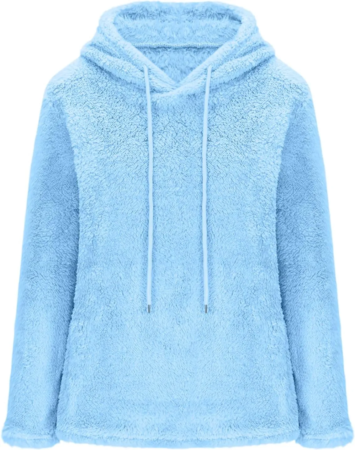 Women Sherpa Fleece Hoodies Oversized Sweatshirts Long Sleeve Drawstring Pullover Winter Soft Comfy Fuzzy Pajama Tops