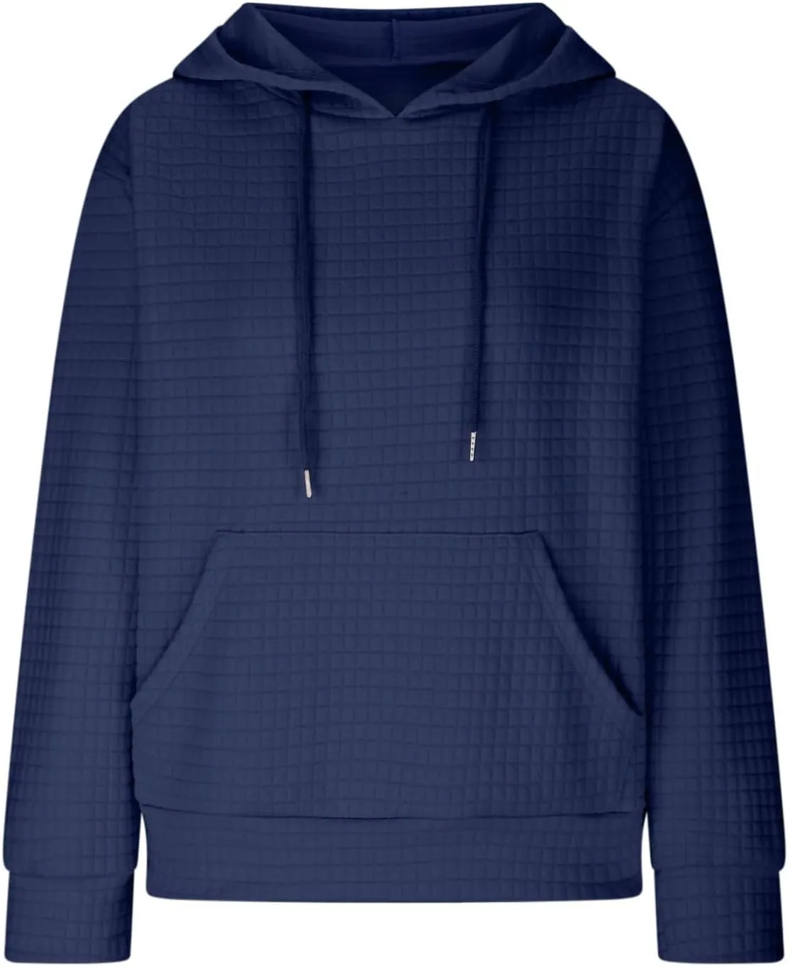 Womens Hoodies Oversized Waffle Drawstring Thick Pullover Sweatshirt Fall Fashion 2024 Soft Baggy Tunic Hoodies