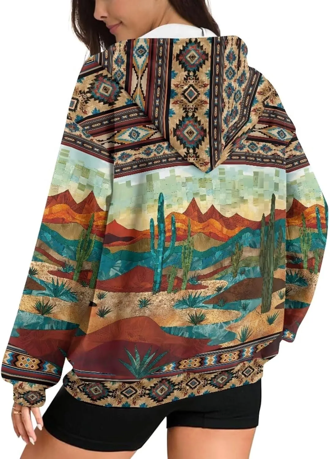 Xoenoiee Women Oversized Hoodies Full Zip Sweatshirts Soft Hooded Jacket with Pocket Fall Winter Long Sleeve Y2K Hoodie